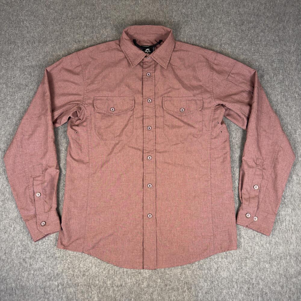 Vertx Reese Tactical Shirt Mens Medium Red Warm Wine Long Sleeve Snap Hiking